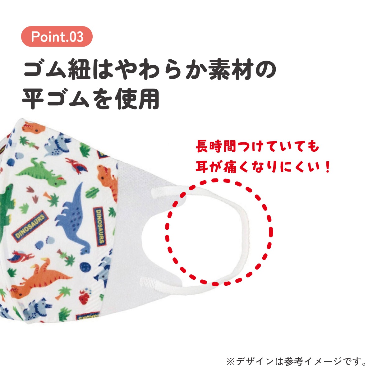 子供立体マスク Mサイズ/7枚入りディノサウルス／MSKS3N_4973307626708