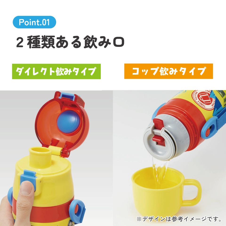 超軽量2WAYステンレスボトル 470ml/430mlトミカ24