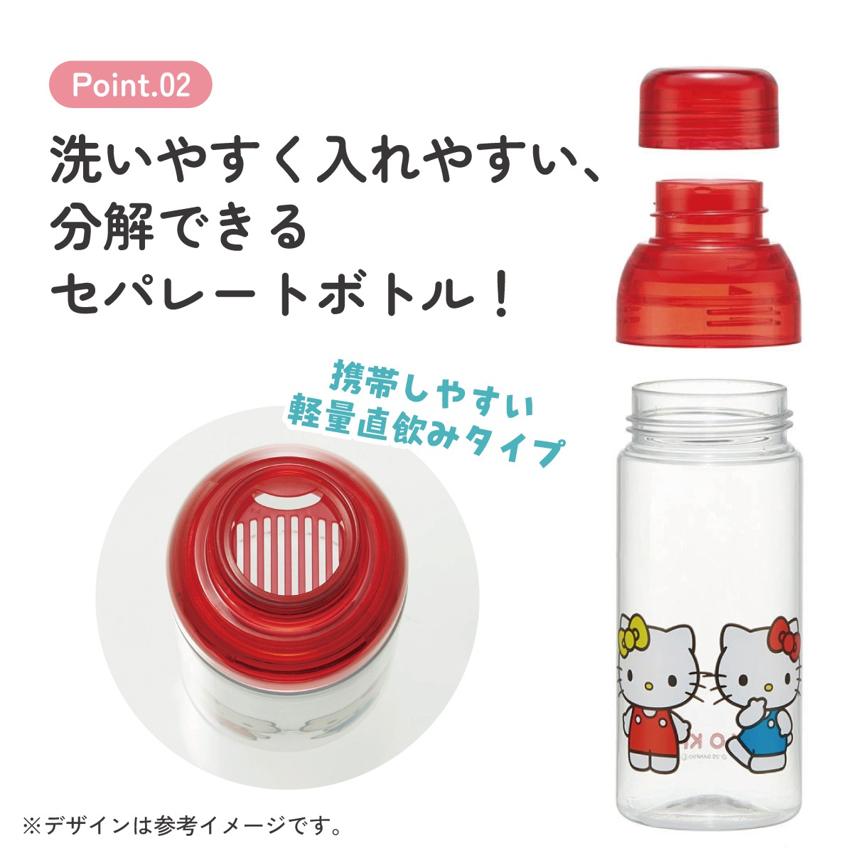 マスコット 入り ドリンク ボトル 水筒 480ml プラスチック 大人 直