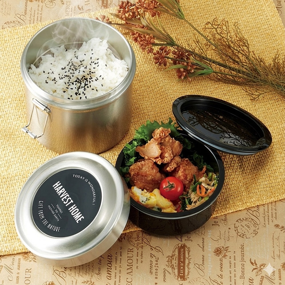 抗菌 真空 保温 弁当箱 ステンレス 総容量 1050ml メンズ 男性 STLB3AG