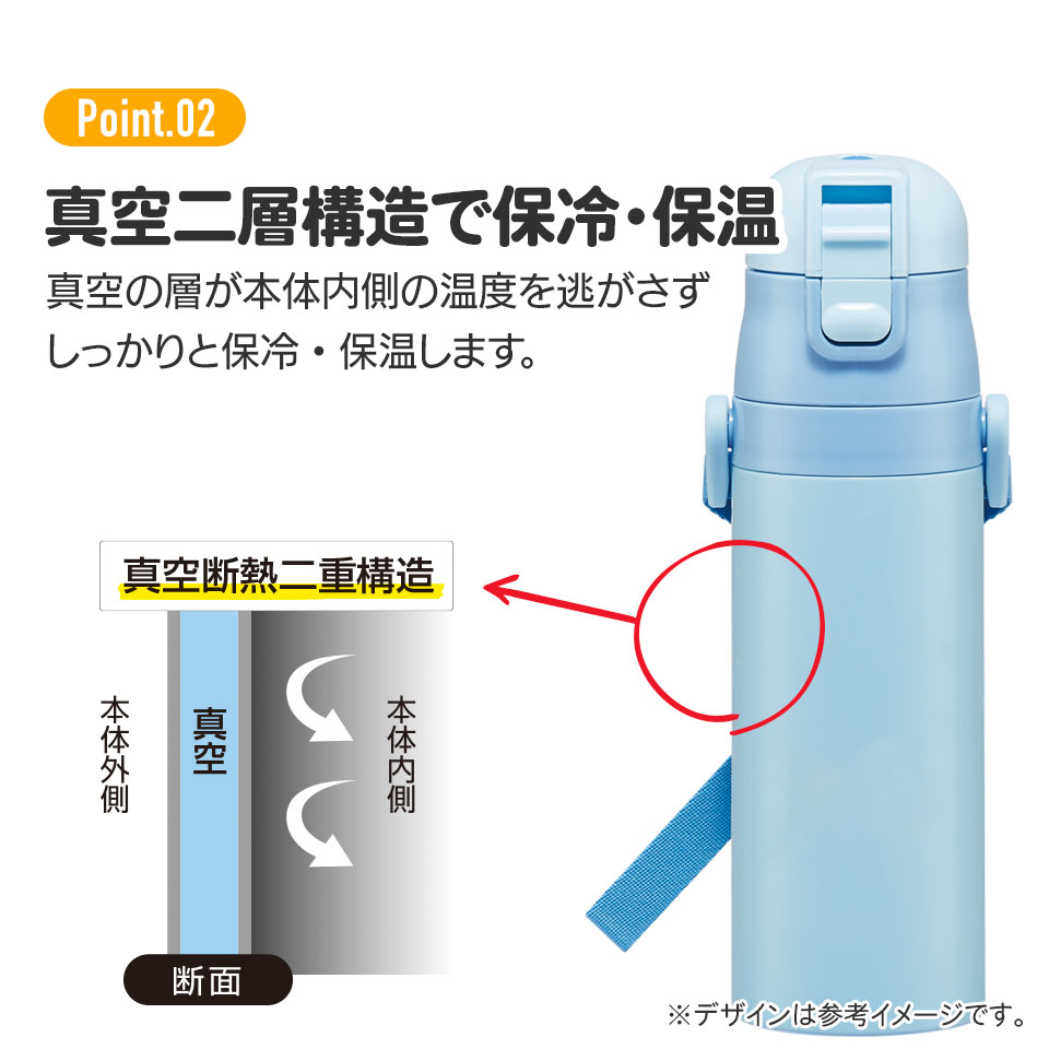 超軽量2WAYステンレスボトル 470ml/430mlピカチュウフェイス23