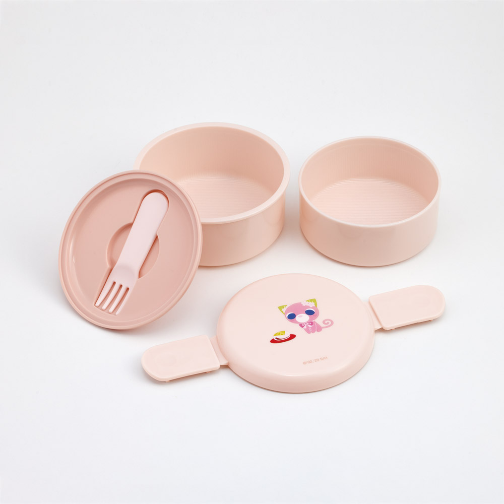 スケーター お弁当箱 二段 500ml 電子レンジ対応 丸型 かわいい