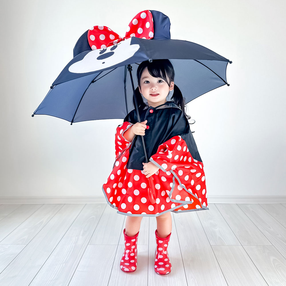さと ミニーマウス 長靴 子供用 黒と赤 長靴 キッズ 子供 16cm ローカット かわいい キャラクター