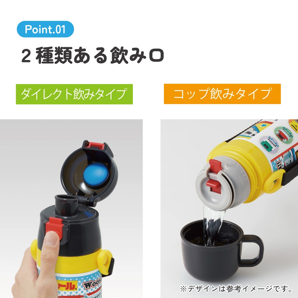 入園入学クーポン対象】スケーター 水筒 子供 2WAY 直飲み 470ml