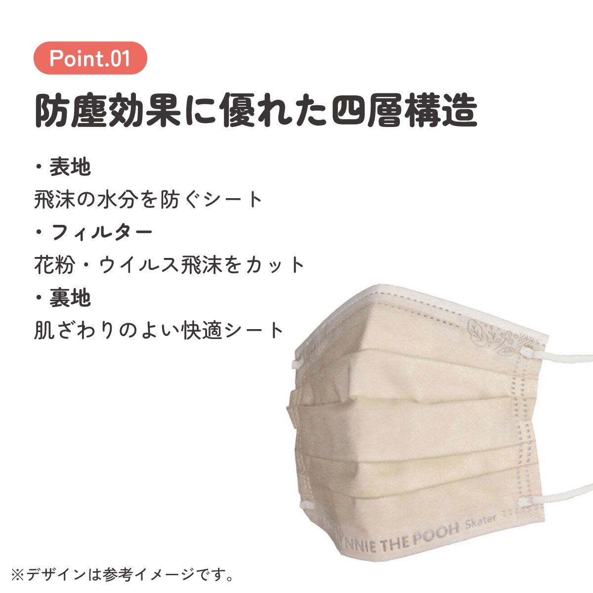 imosuke50枚 メール便対象品】 99% カット スケーター 不織布 プリーツ マスク