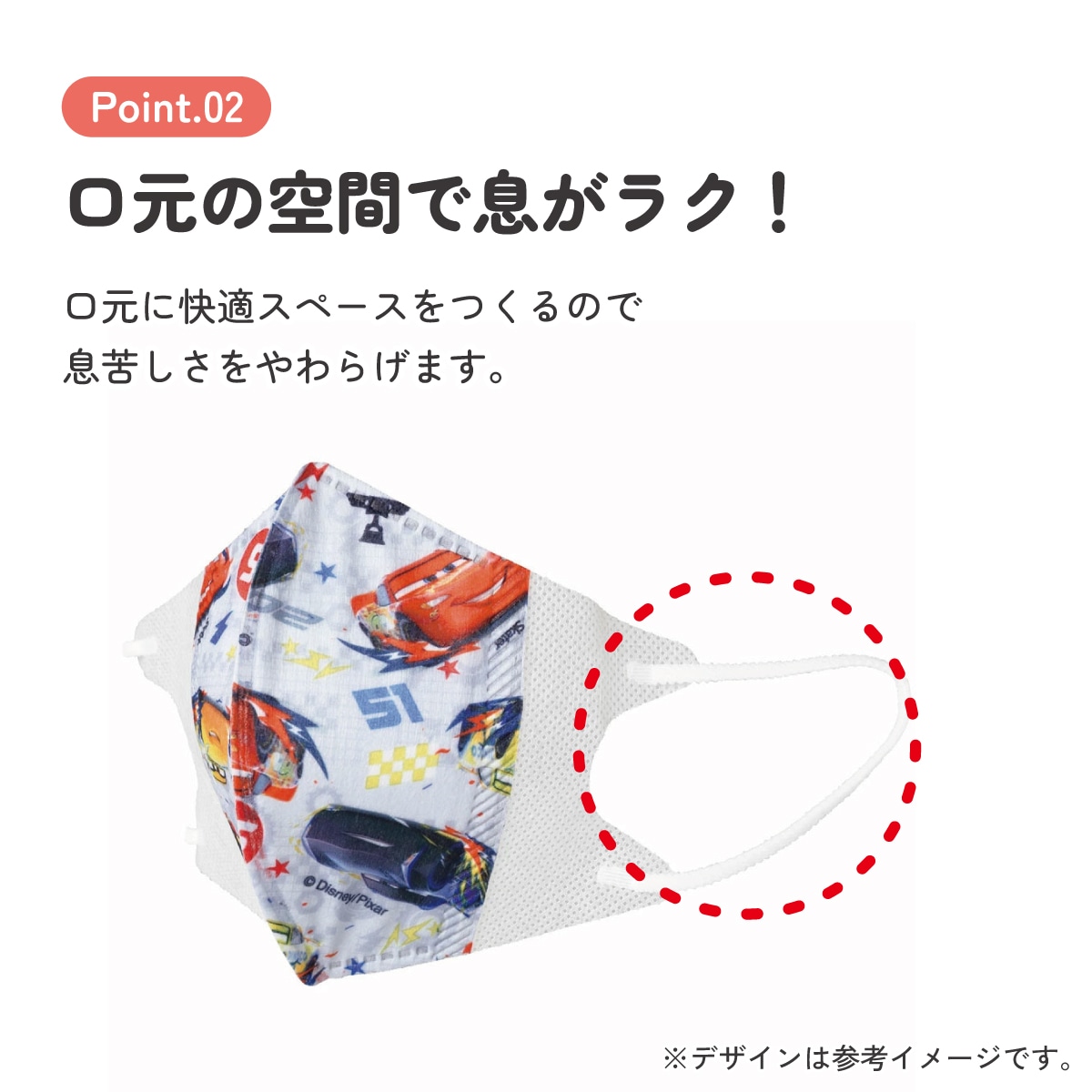 子供立体マスク Mサイズ/25枚入りカーズ／MSKS25_4973307626128