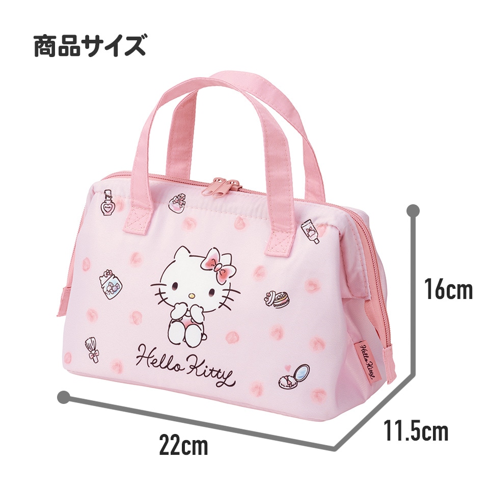 がま口型ランチバッグ ハローキティ 水彩コスメ／KGA1_4973307688119