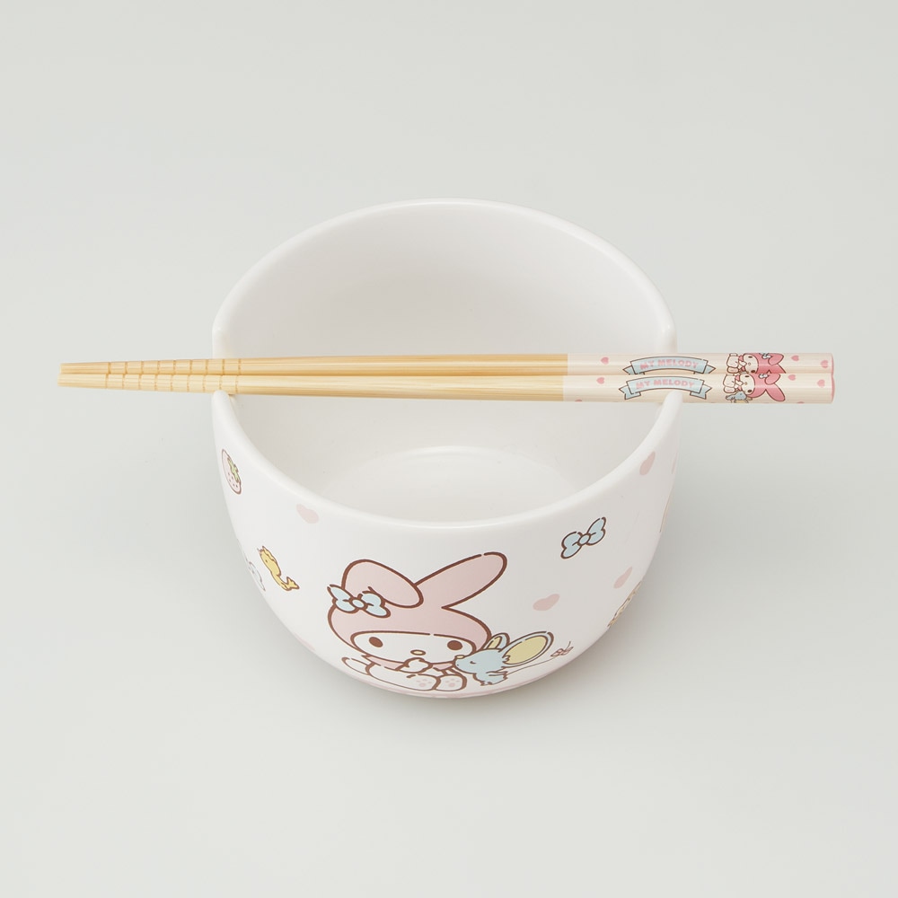 陶器製 ボウル 箸 セット 600ml 21cm 食器 鉢 お椀 丼 竹箸
