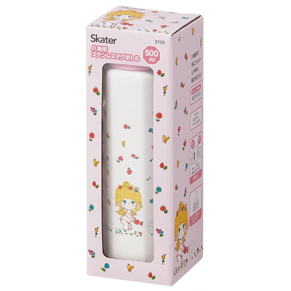 スケーター 水筒 500ml ステンレス 保冷 保温 直飲み 八角形