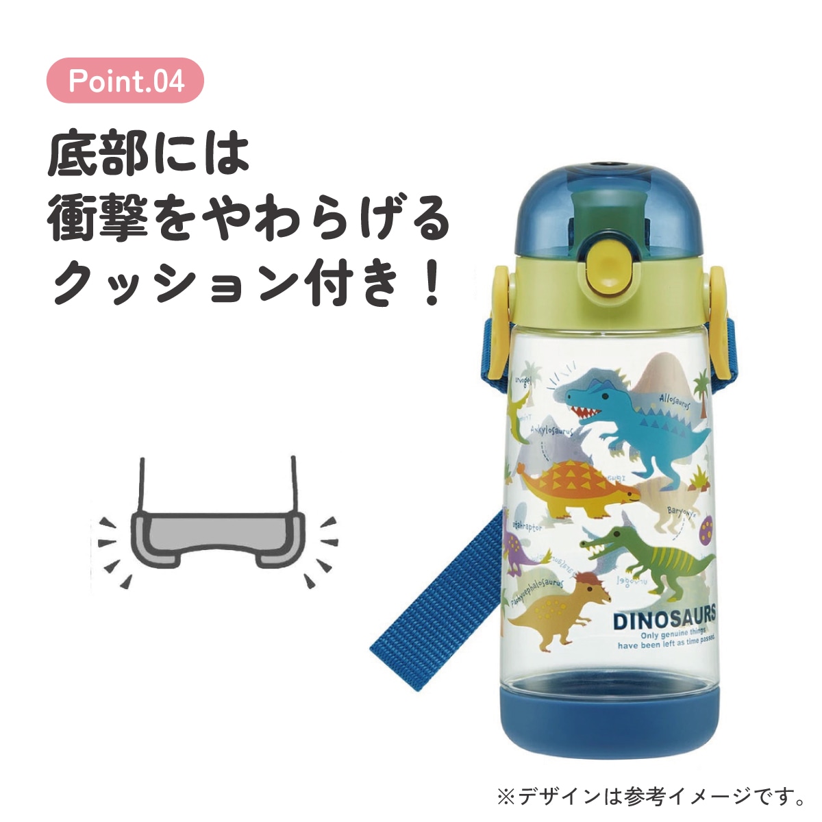 ワンプッシュダイレクトボトル 480ml ディノサウルス ピクチャ