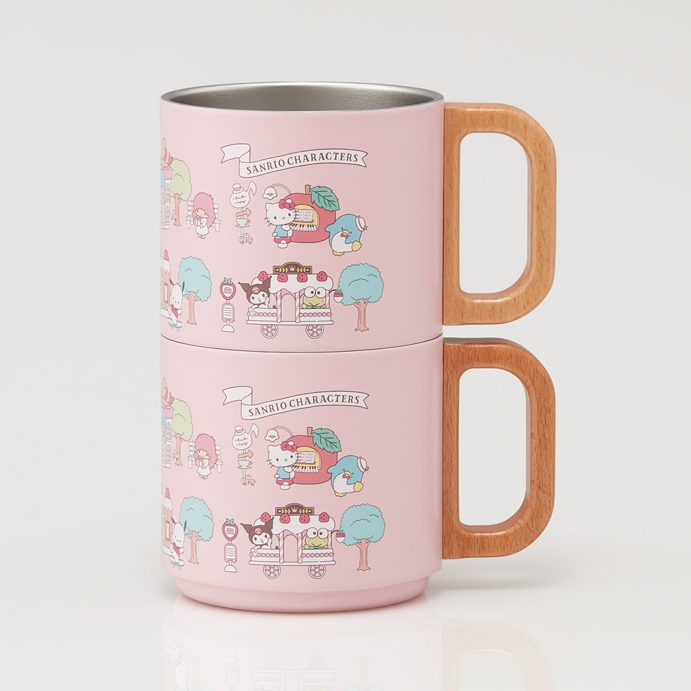 スタッキング ステンレスマグ 350ml 保温 保冷 持ち手付 コップ