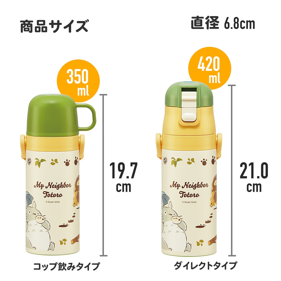 skater★となりのトトロ＆すみっコぐらし＆afternoon tea★水筒 2WAYステンレスボトル 350ml/420mlとなりのトトロ（ネコバス