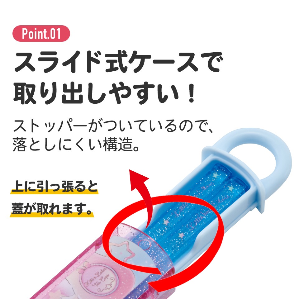 抗菌食洗機対応箸箱セット 箸16.5cm ツインスター 遊園地