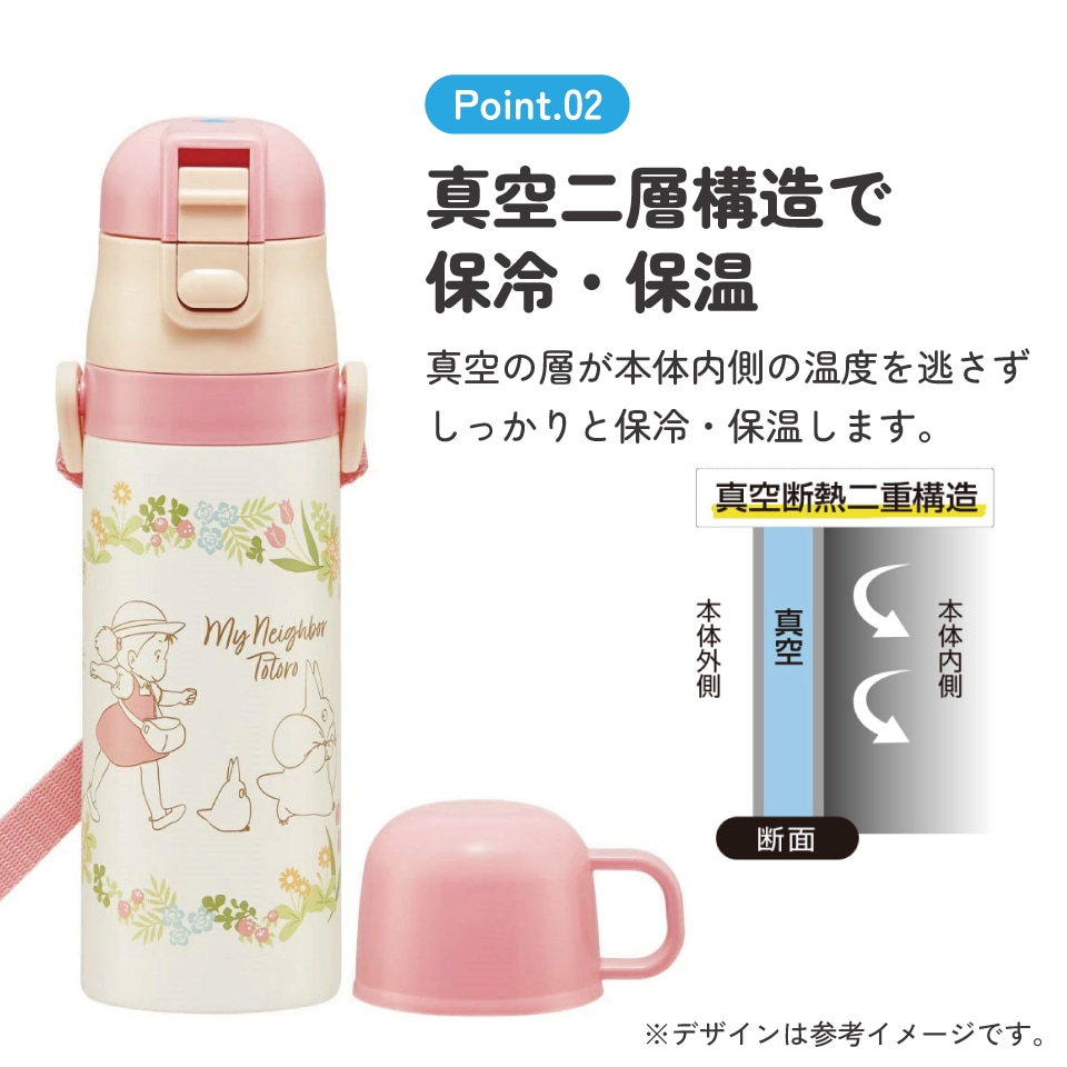 ROPÉ ノベルティ　水筒 超軽量2WAYステンレスボトル 470ml/430mlトトロメイといっしょ