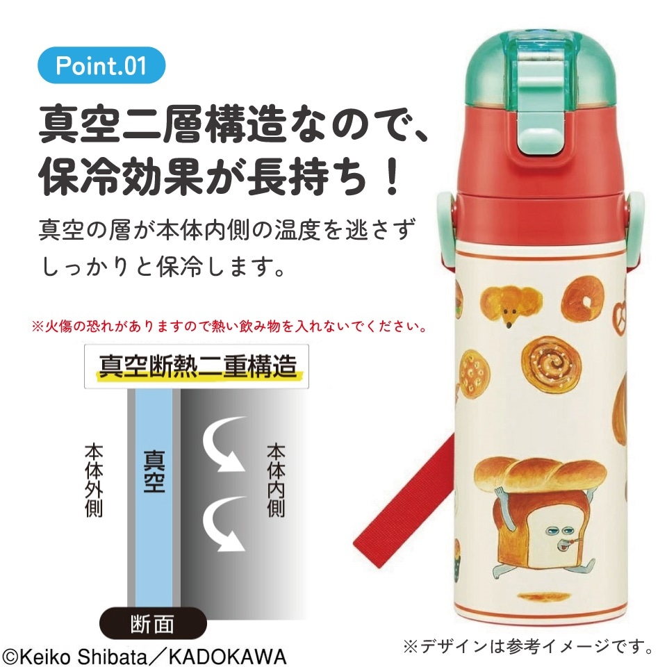 超軽量ダイレクトステンレスボトル 470ml パンどろぼう