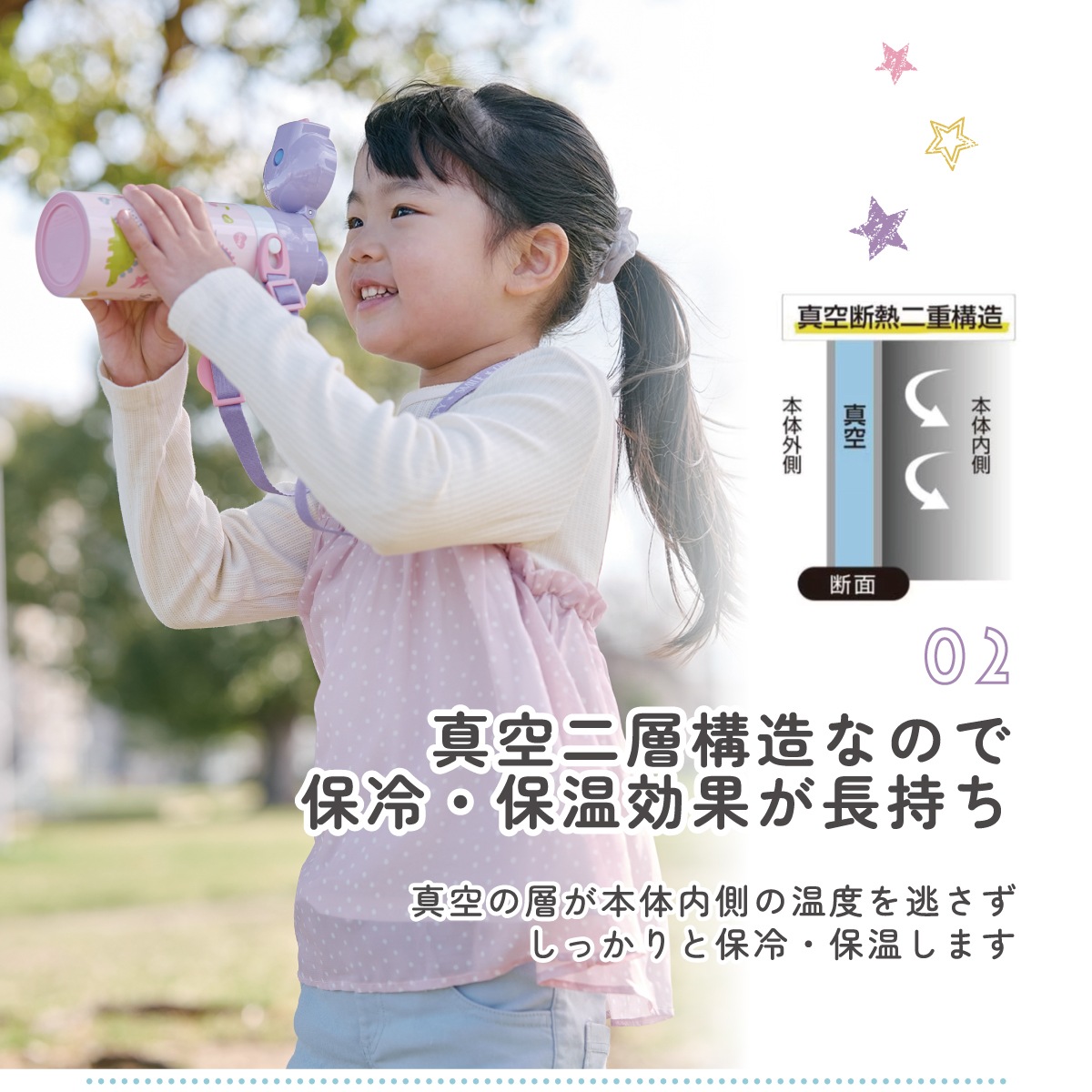 2WAYステンレスボトル 350ml/420mlアナと雪の女王23