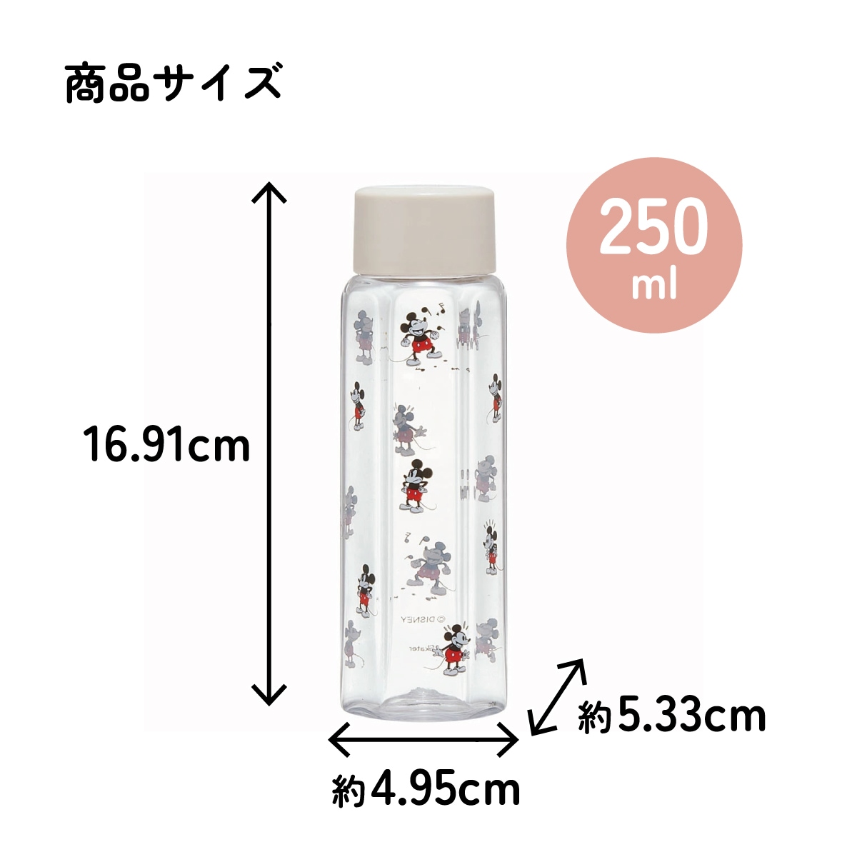 六角形 水筒 プラスチック 250ml ブロー ボトル 大人 キッズ 子供 直