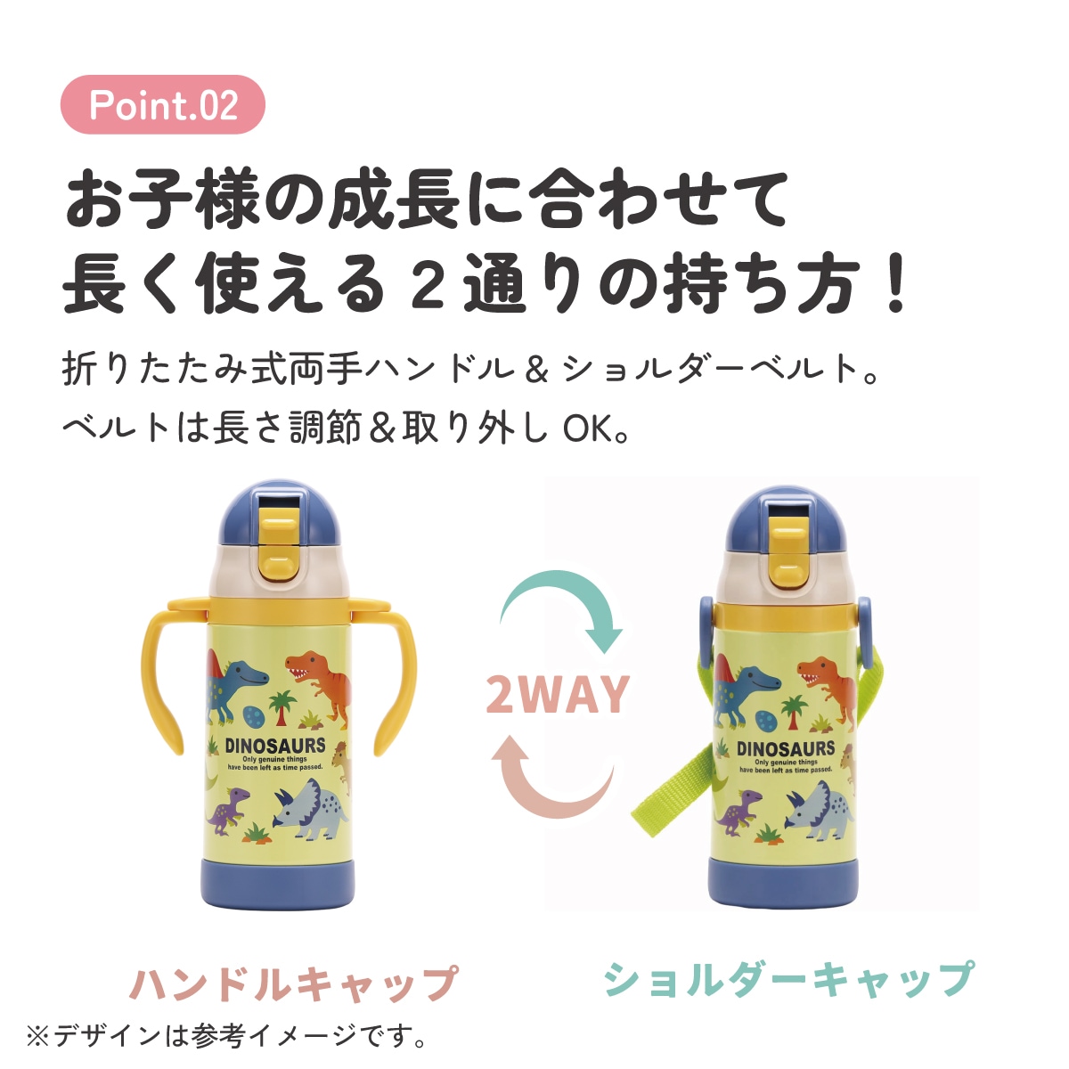 超軽量2WAYストローステンマグ 350ml ディノサウルス ピクチャ