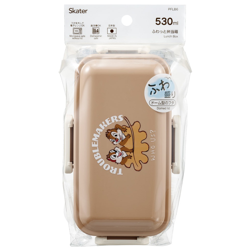 おかずがつぶれにくい ふわっと弁当箱 1段/530ml チップ＆デール