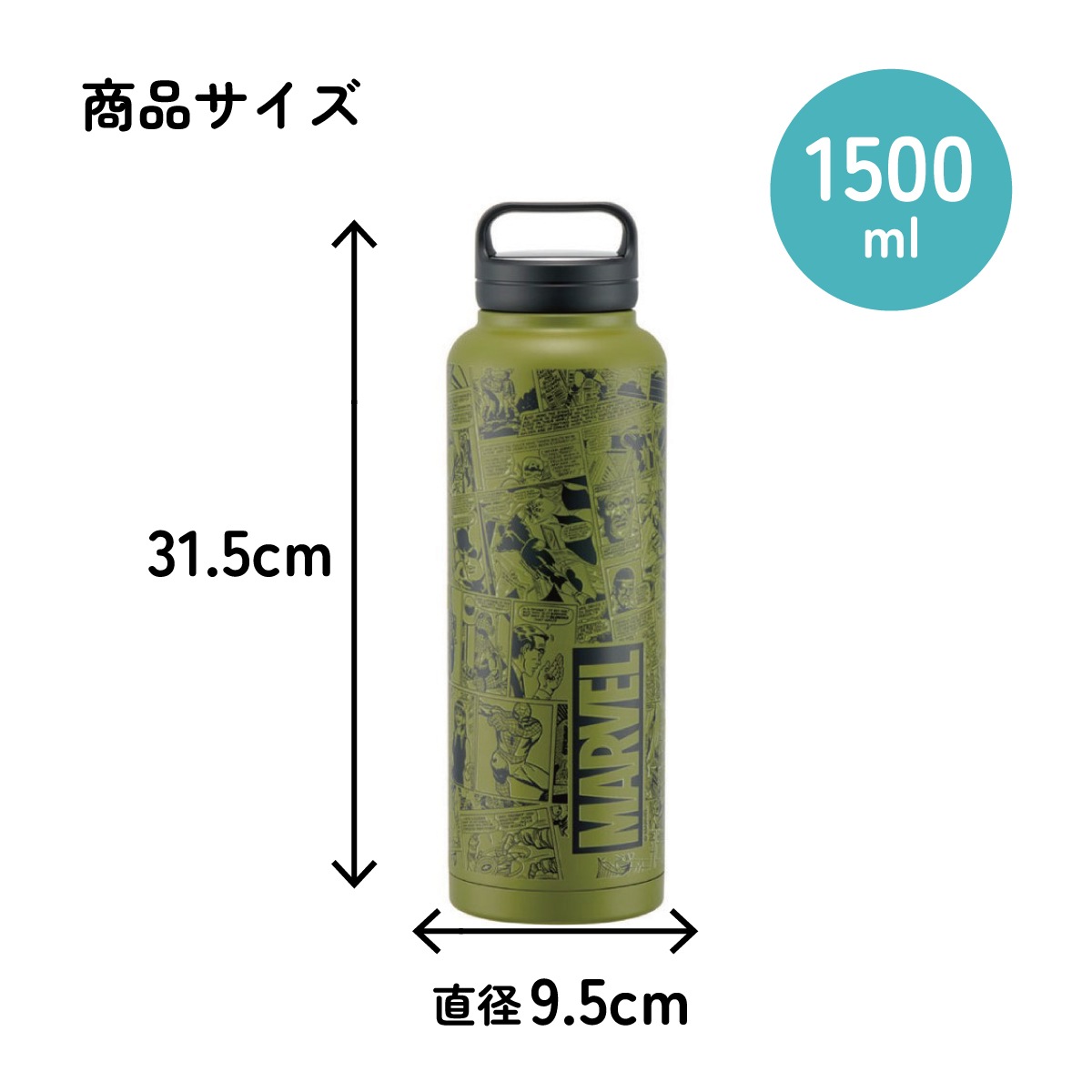 スクリューハンドルマグボトル 1500ml MARVEL／STSC15_4973307575754