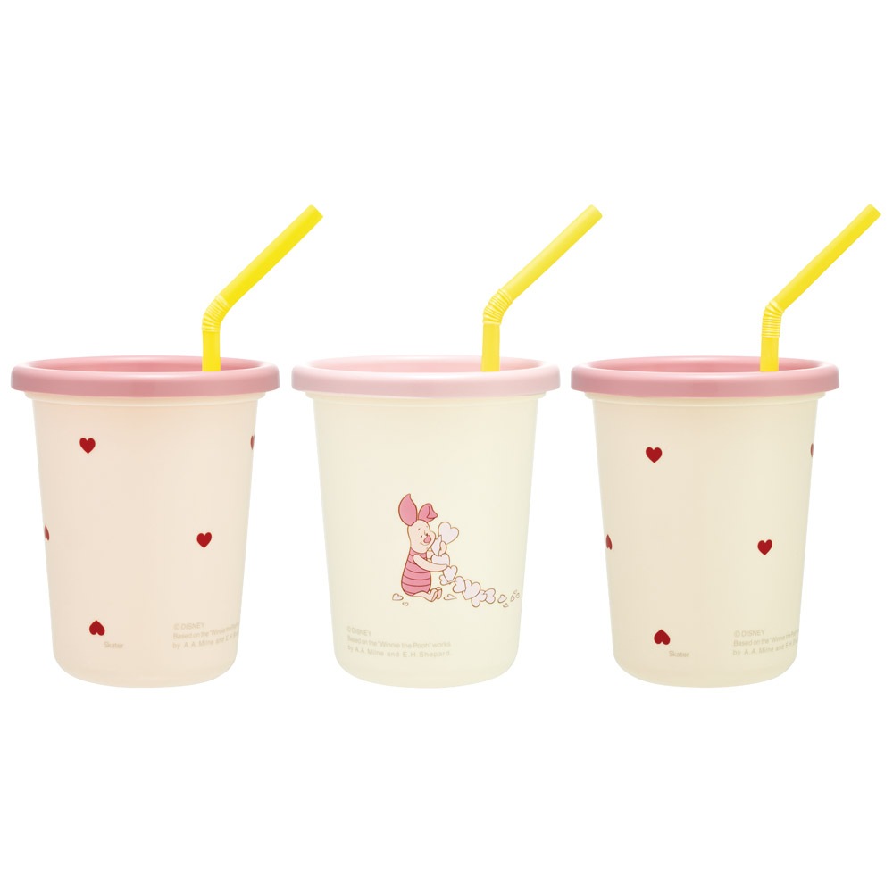 スケーター ストロー付きタンブラー 3個セット プラスチック 蓋付き