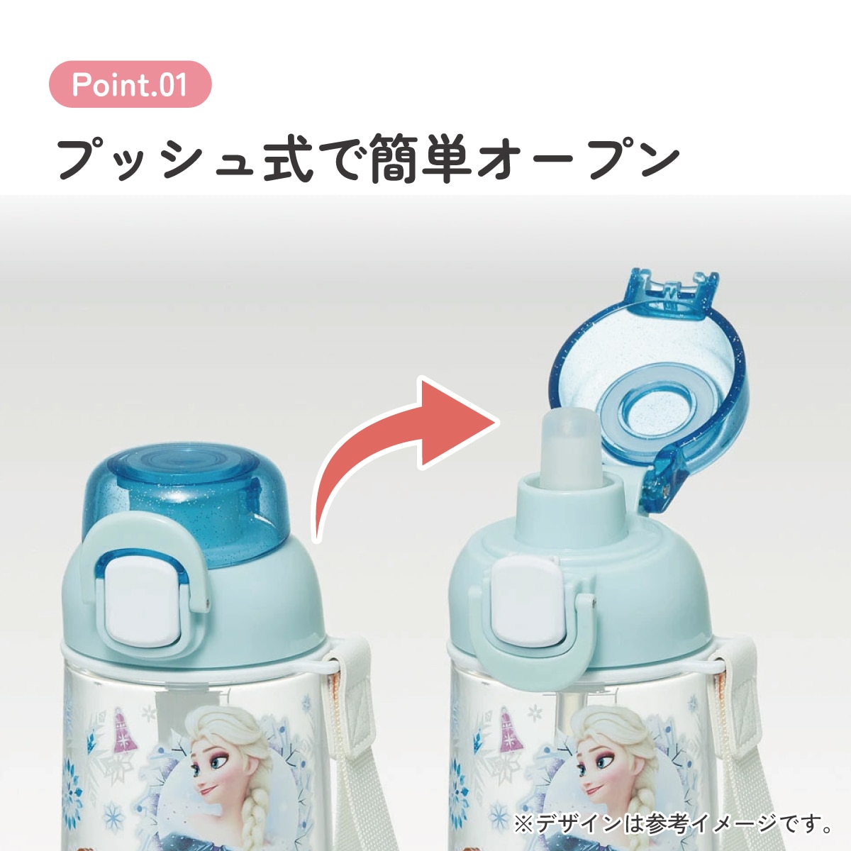 ワンプッシュ ストロー ボトル 水筒 630ml 透明 クリア 子供 キッズ