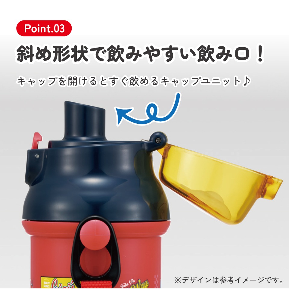 スケーター 水筒 直飲み 大容量 480ml ワンタッチ プラスチック 食洗機
