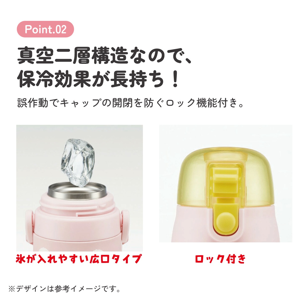 立体プリント 水筒 キッズ ワンタッチ 直飲み ステンレス 480ml