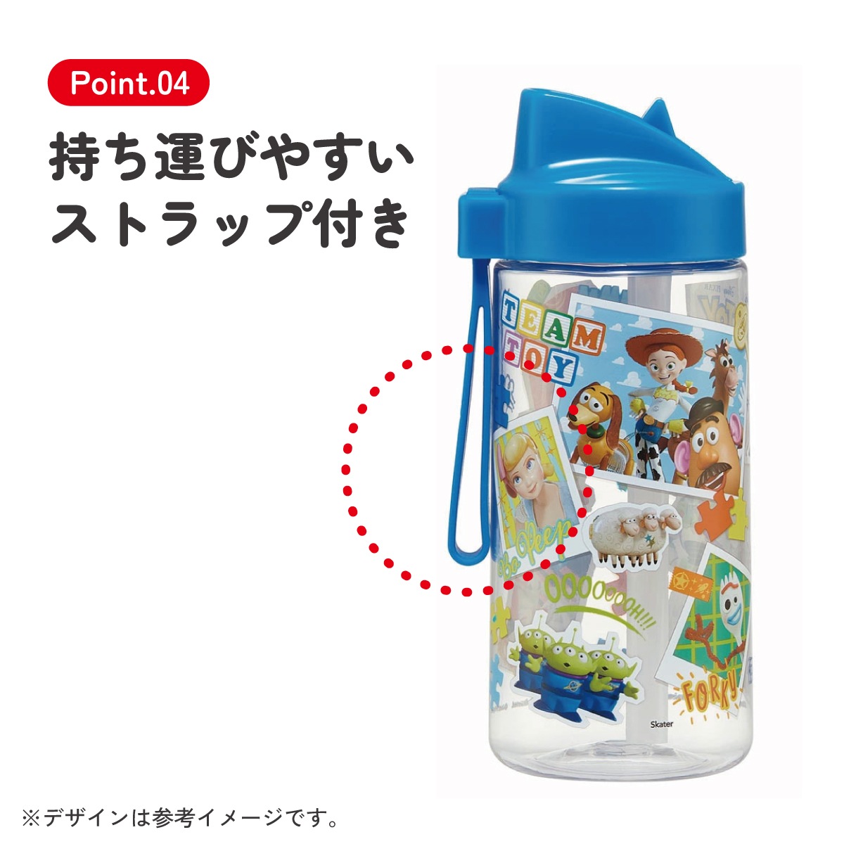 ストロー ボトル 水筒 500ml スパウト型 プラスチック クリア キッズ