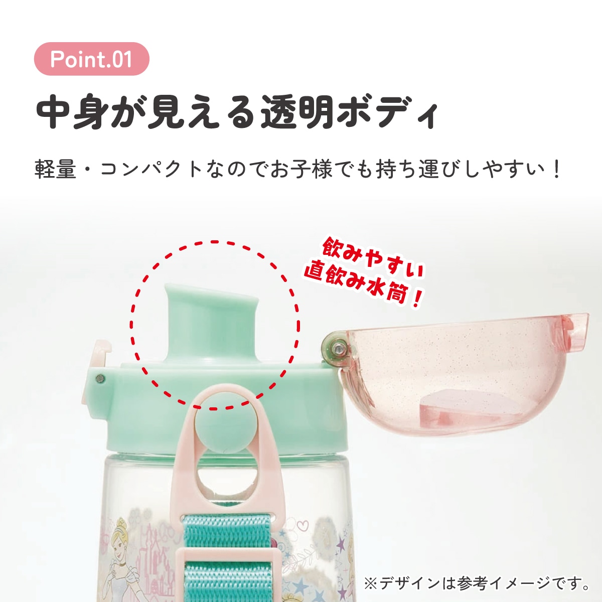 ワンプッシュダイレクトボトル 480ml プリンセス23／PDDR5_4973307604263