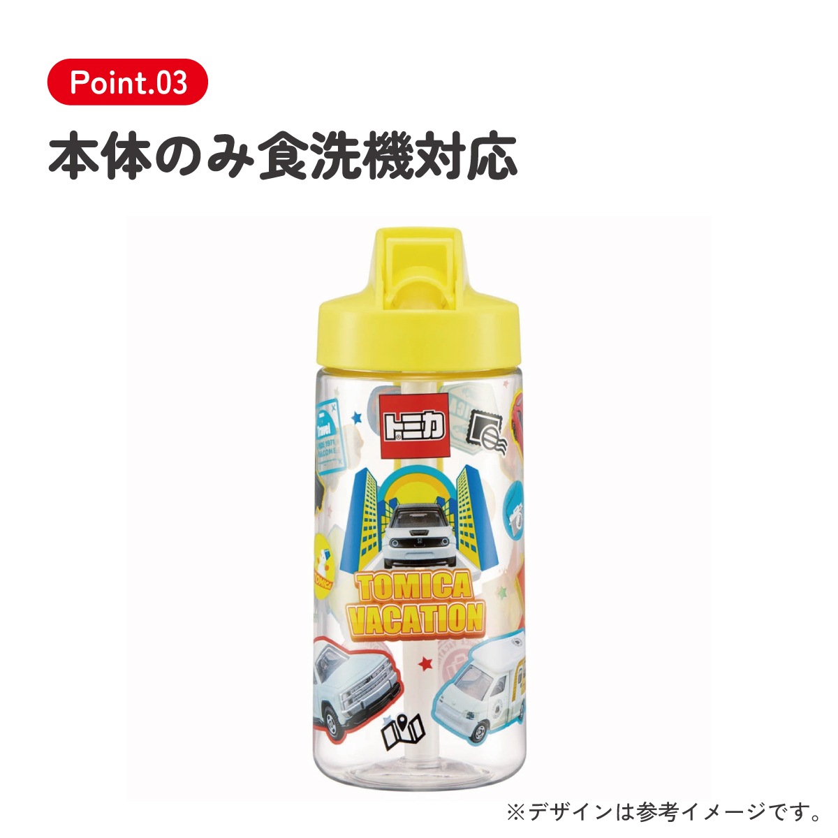 ストロー ボトル 水筒 500ml スパウト型 プラスチック クリア キッズ