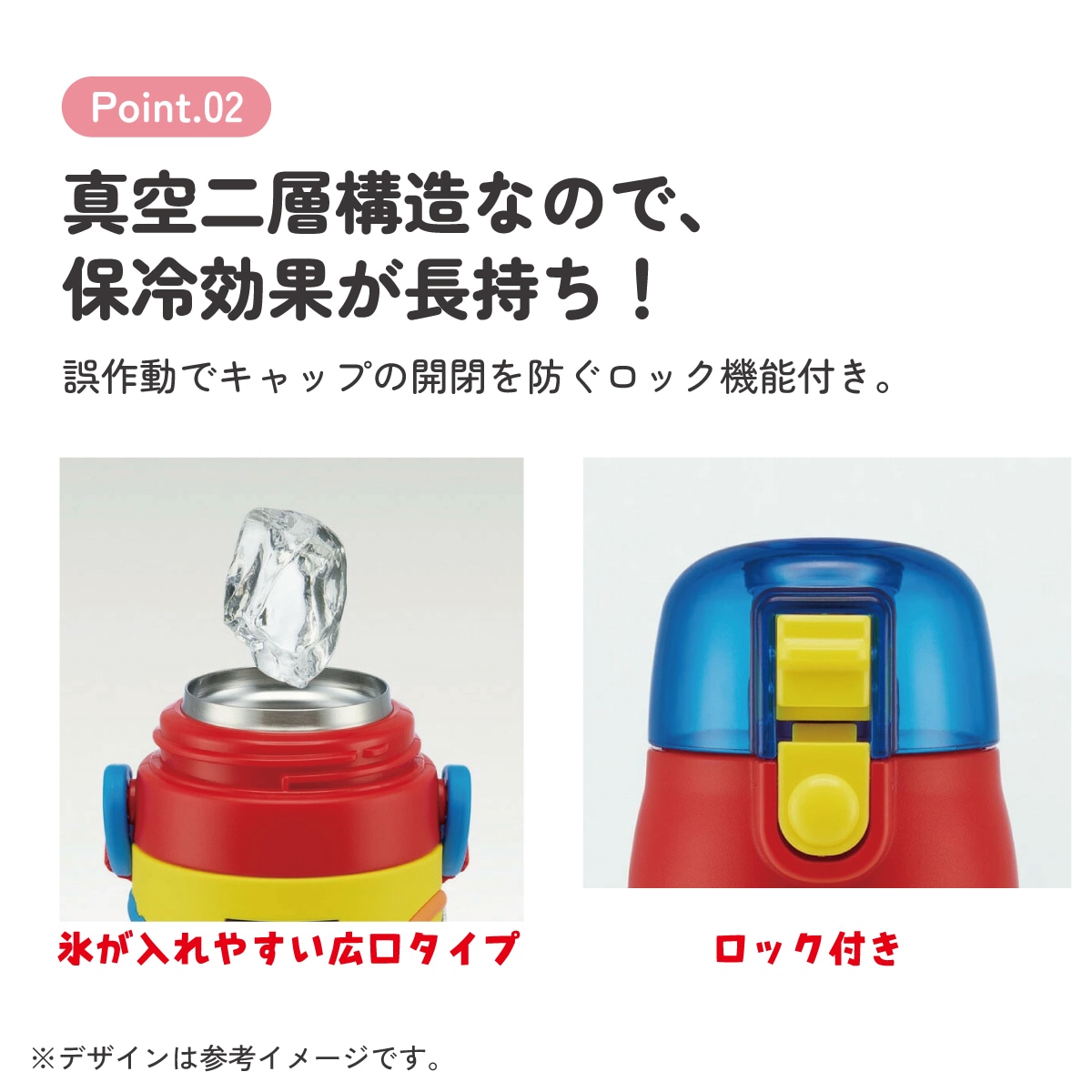 立体プリント 水筒 キッズ ワンタッチ 直飲み ステンレス 480ml