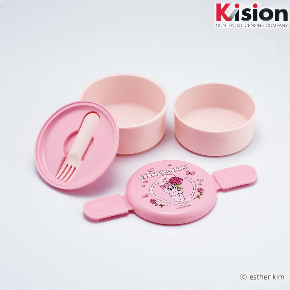 丸型ランチボックス 2段/500ml エスターバニー／ONWR1_4973307715204