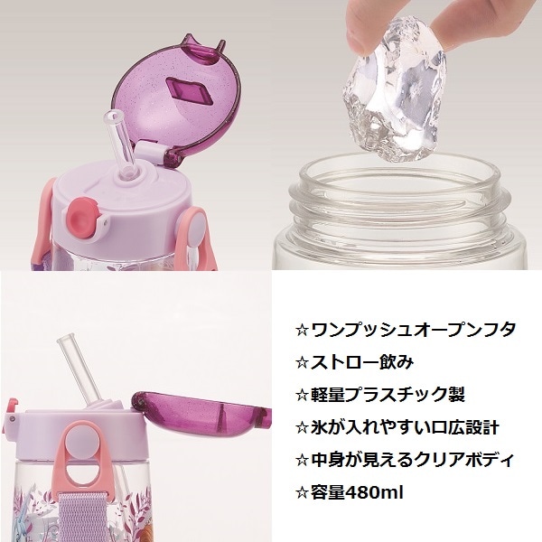 478444 PDSH5~ワンプッシュストローボトル[480ml]<BR>○ハローキティ