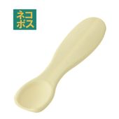 【２個までメール便可】サポート用品 シリコーン製反転スプーン クリーム（ホワイト） 食事 サポート 介護 シリコン スプーン 曲がる 入院 怪我 病院 介助 補助 スケーター