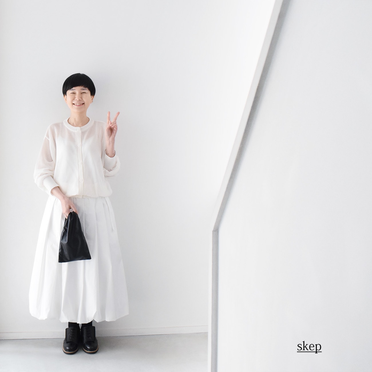 バルーンスカート：白