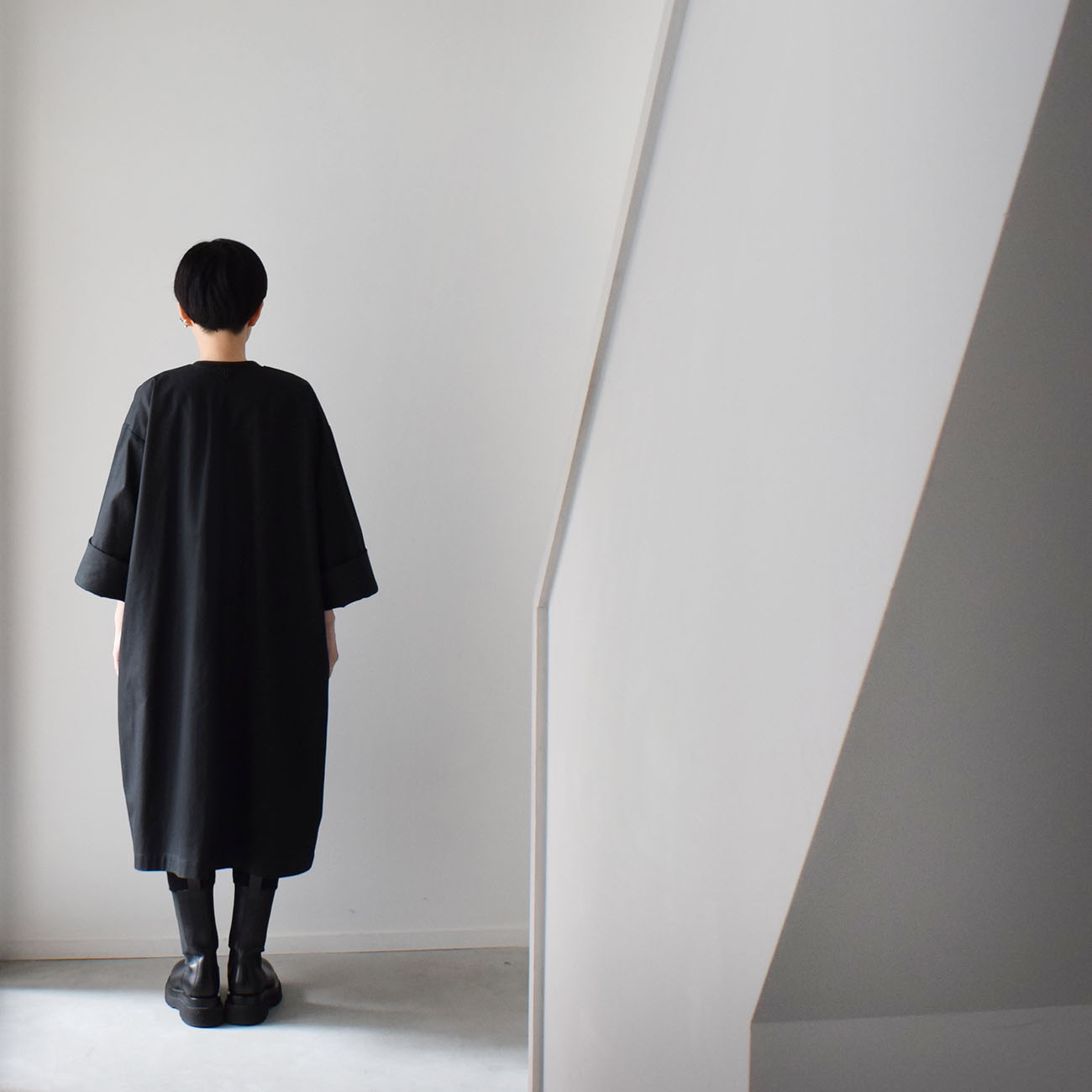 マキシ丈Aラインライトコート：黒［JK09CTBK］ | skep-online shop