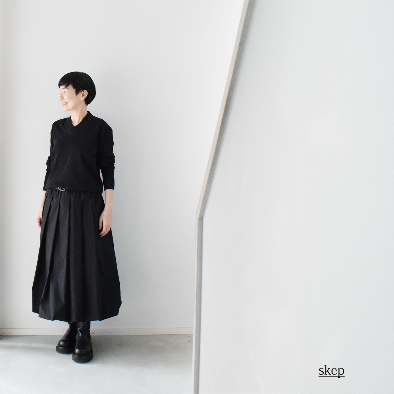 バルーンスカート：黒
