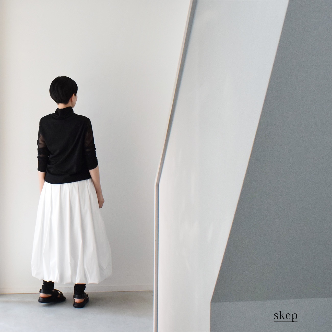バルーンスカート：白 | ボトムス | skep