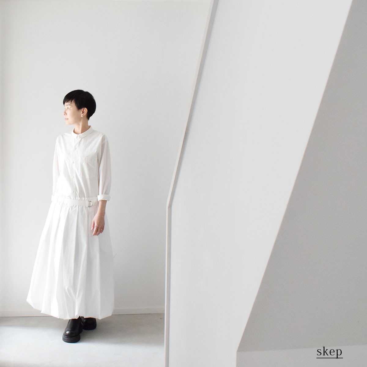 バルーンスカート:白