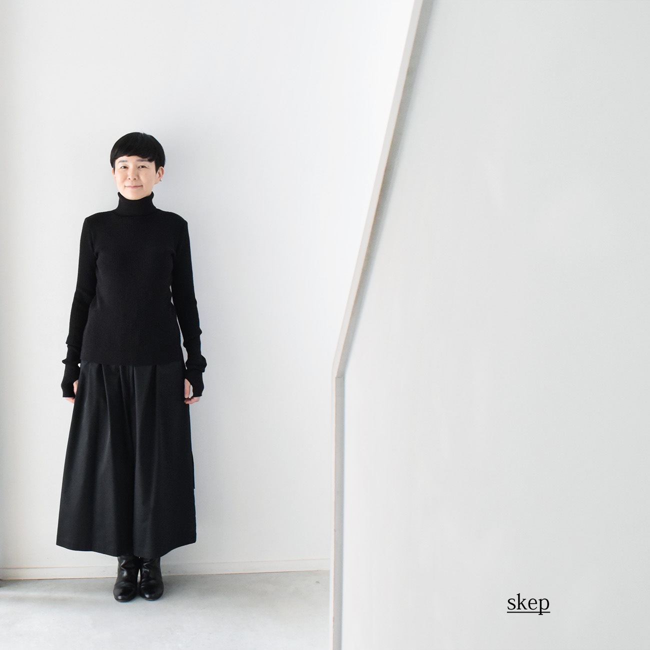 ワイドパンツ（ショート）：黒