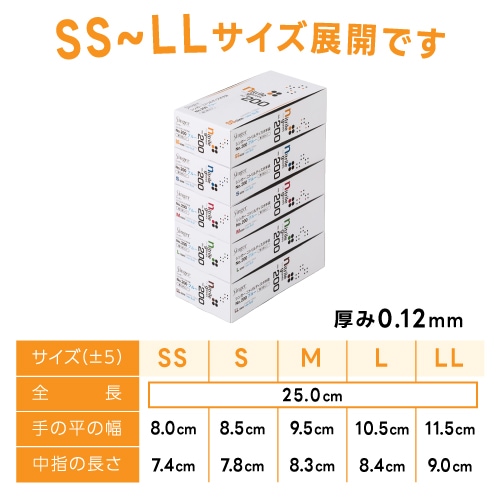 シンガー二トリルディスポ手袋 No.200 粉付 SS S M L LL ブルー 2000枚