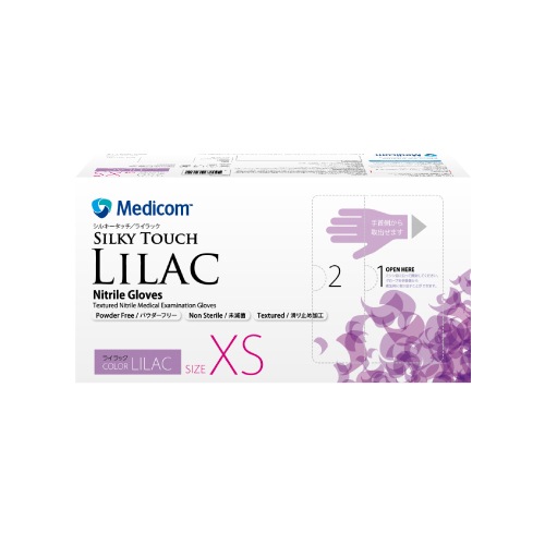 シルキータッチ ライラック 検査・検診用 粉無 XS S M L 2500枚入 メディコムジャパン