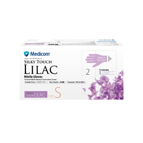 シルキータッチ ライラック 検査・検診用 粉無 XS S M L 2500枚入 メディコムジャパン