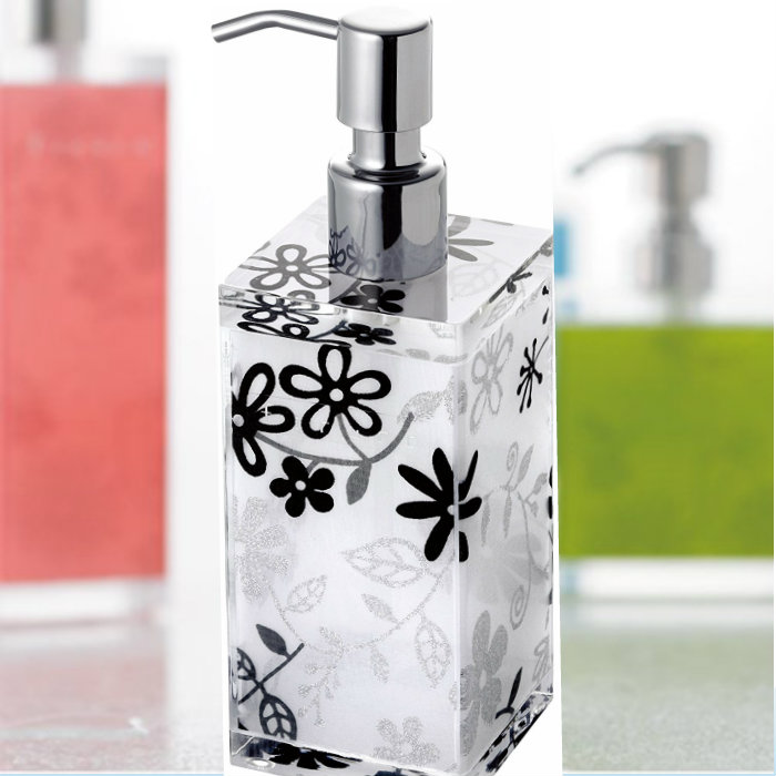 ローションボトルST ブラックフラワー