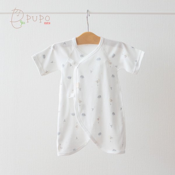 全世界のパパママの味方！ お着替えしやすい コーマフライスコンビ肌着 おやすみどうぶつ柄・あにまる柄