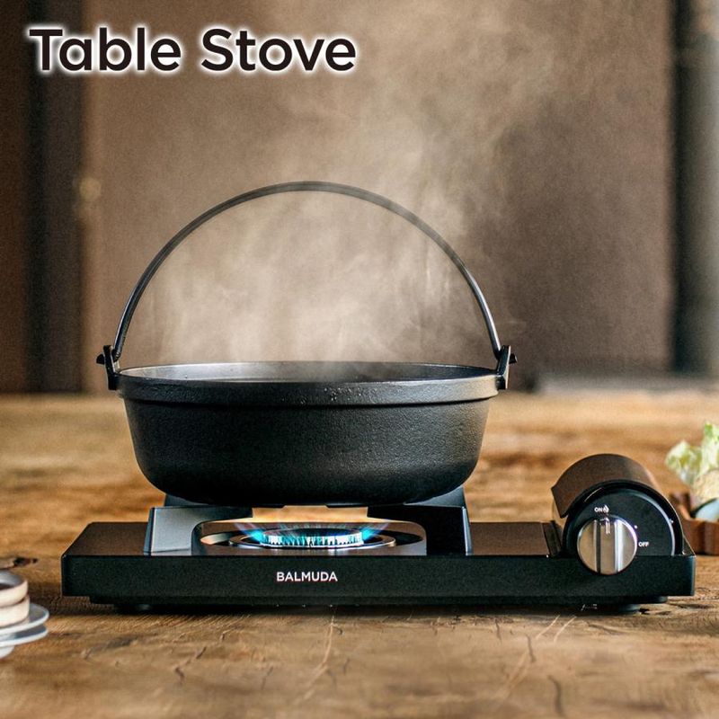 バルミューダ 【正規店】カセットコンロ Table Stove(テーブルストーブ) コンロ テーブルコンロ カセットボンベ ブラック KGS01JP