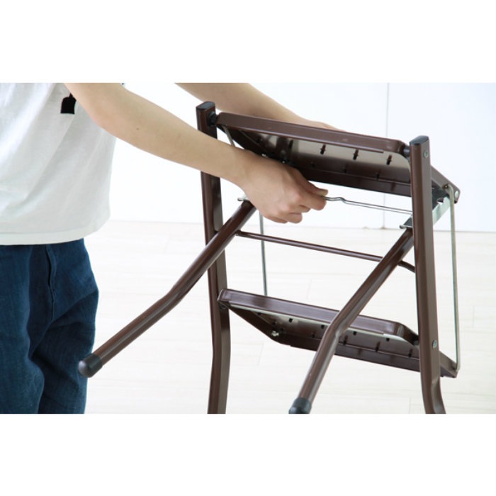 AZUMAYA ステップ台 アシスタ ブラウン　PC-334BR