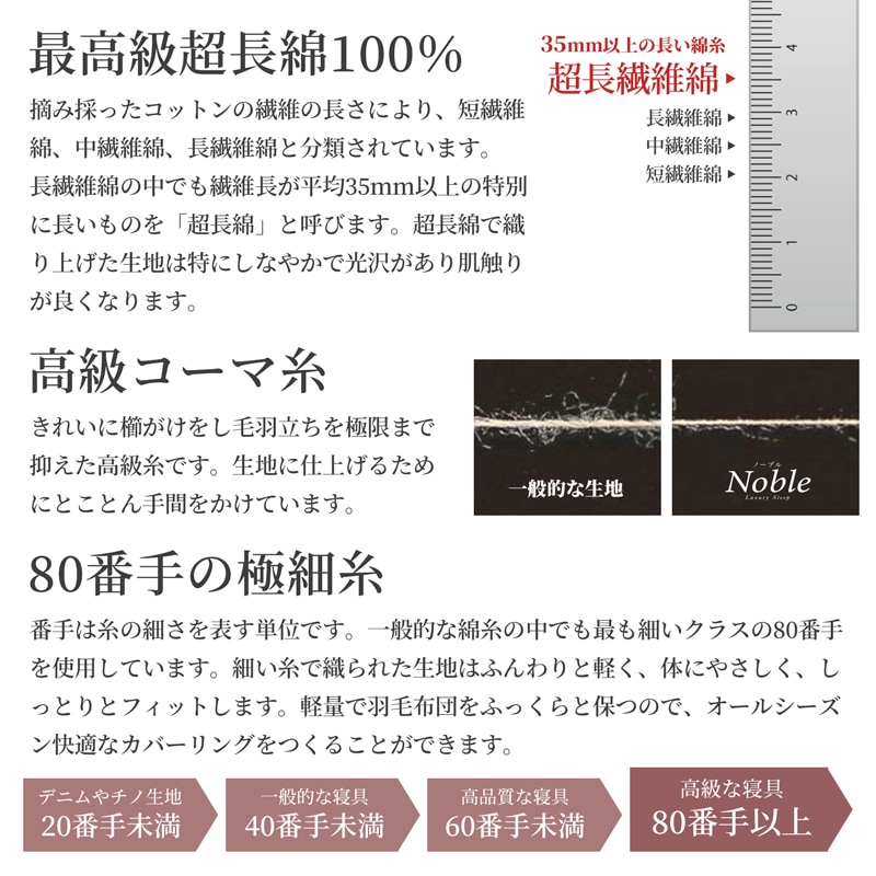 【1/29日迄5%OFF クーポンで最大20％off】 掛け布団カバー クイーン 防ダニ シルクのような肌触り 80サテン 日本製 掛けカバー ノーブル