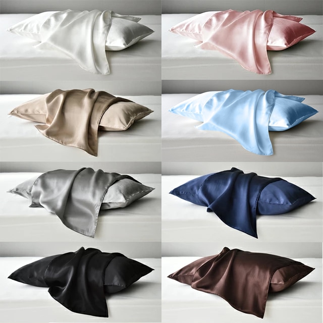 日本製 シルク 枕カバー 43×63cm用 ピローケース 絹 両面 美髪 艶 光沢